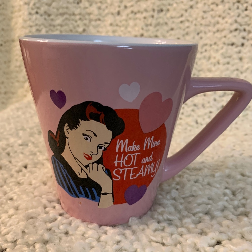 Pink Retro style funny mug.